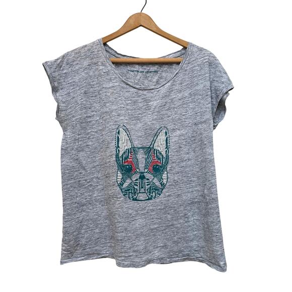 Comptoir des Cotonniers Light Gray Graphic Dog Tee - L/XL - Picture 1 of 6